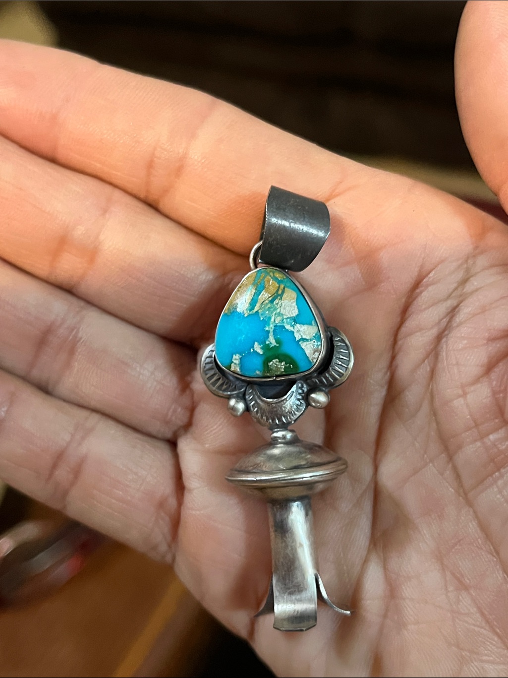 Beautiful Sonoran Squash Blossom Sterling Silver. Native Artist M. Thomas